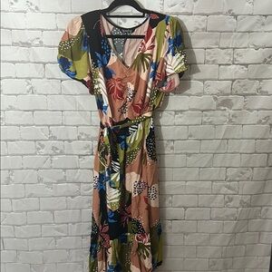 BloomChic Tropical Print Maxi Dress - Multicolor Size 12
